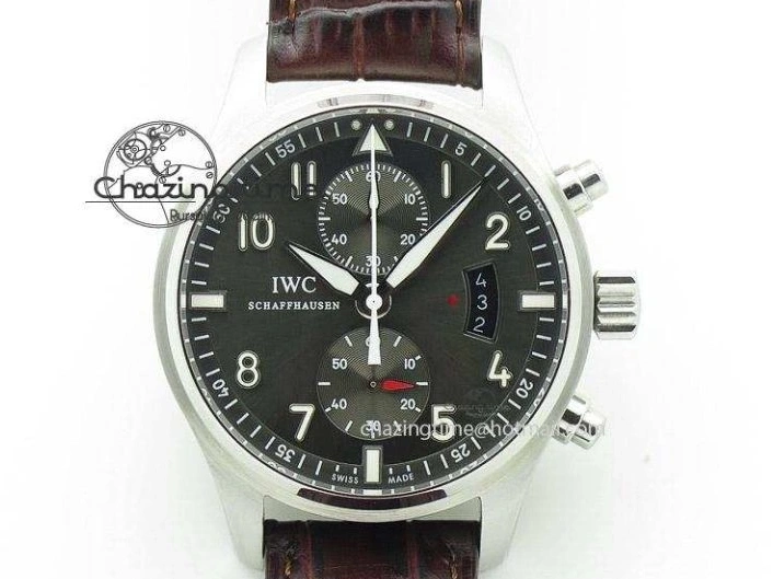 MIROTIME 0428 SportInspired Portofino IW458101 RG MK 1:1 Best Edition Gray Dial On Brown Leather Strap MIYOTA 7165